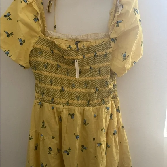 Yellow Floral Women's Dress - Anthropologie - Picture 3 of 3